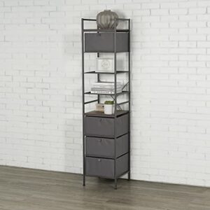 4-Tier Stackable Storage Tower With Drawers by Neatfreak! - Storage Cabinet With Drawers and Shelves For Clothes, Shoes & Accessories - Bedroom, Closet & Bathroom Organizer Tower