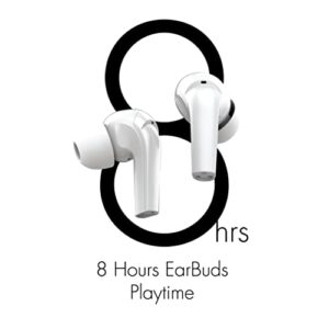 NUU Buds A | Active Noise Cancelling Earbuds | Bluetooth 5.2 in Ear Headset | ENC Voice Call Noise Reduction | 8 Hours Playtime | Peral White