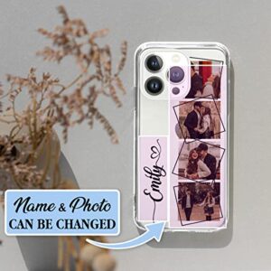 Somlatic Custom Phone Case Customized Photo Picture Name Clear Cases Personalized Make Your Own Phones Cover Compatible with iPhone 7 8 Plus X XS XR 11 12 13 Mini Pro Max Xmas Present