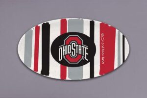 magnolia lane ohio state oval striped platter, 12.25-inch length, kitchen accessories