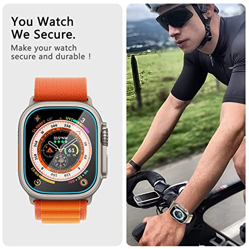 SWUU 2 Pack Tempered Glass Screen Protector with Auto-alignment Installation Frame Compatible with Apple Watch Ultra 2 / Ultra Screen Protector 49mm, Waterproof HD Film for iWatch Ultra 49mm Clear