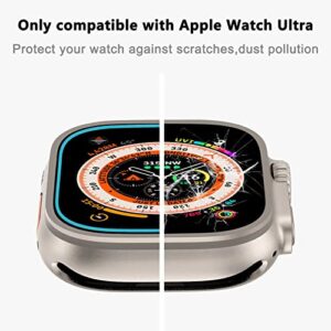 SWUU 2 Pack Tempered Glass Screen Protector with Auto-alignment Installation Frame Compatible with Apple Watch Ultra 2 / Ultra Screen Protector 49mm, Waterproof HD Film for iWatch Ultra 49mm Clear