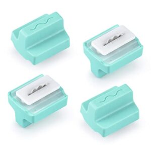 ecraft paper trimmer replacement blades use for 4 style multi-function scrapbooking tool with dial blades of wave paper cutter blade refills mint green (4 pack）