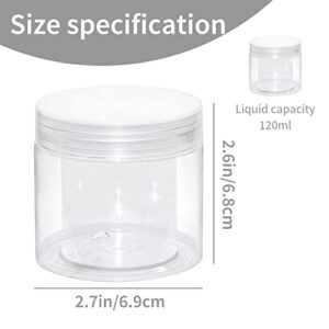 Slime Jars Storage Clear Empty Plastic Container with Lids Round Food Candy Clear Plastic Container 12 Pack 6.8OZ