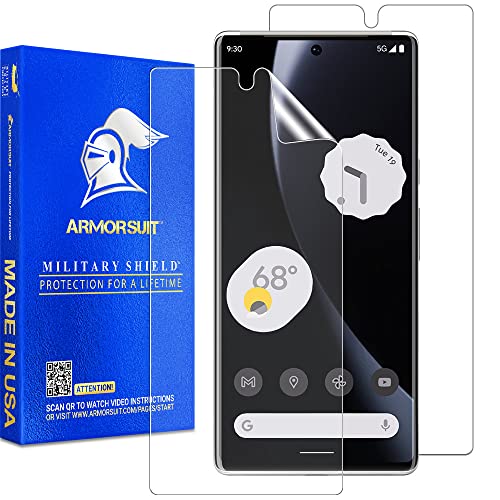 Armor Suit 2 Pack MilitaryShield Anti-Glare Screen Protector Designed for Google Pixel 7 Pro [6.7-Inch] Case Friendly Matte Film - Made in USA