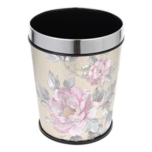 healeved garbage decorative home steel storage pattern trash plastic container flower floral small rooms room fixed bedroom open laundry recycling hotel wastebaskets holder multi-function