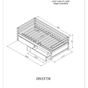 HomSof Twin Daybed with Two Storage Drawers,White