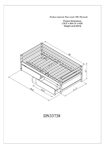 HomSof Twin Daybed with Two Storage Drawers,White