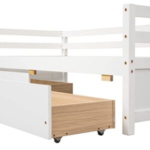 HomSof Twin Daybed with Two Storage Drawers,White