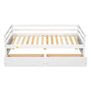 HomSof Twin Daybed with Two Storage Drawers,White