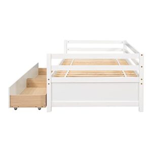 HomSof Twin Daybed with Two Storage Drawers,White