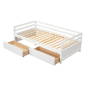 HomSof Twin Daybed with Two Storage Drawers,White