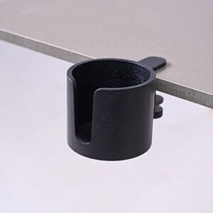 urbanplus Desk Cup Holder, Anti-Spill Wood Cup Holder for Desk with Aluminium Clamp, Office Desk Accessories, Gaming Desk Accessories, Computer Desk Accessories (Black)