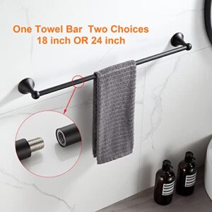 BGL Bathroom Hardware Set Matte Black Adjustable Expandable Bath Towel Bars Bathroom Accessory Set Towel Racks 8-Pieces Wall Mount