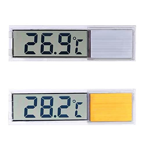 Acxico 2Pcs LCD 3D Digital Electronic Temperature Measurement Fish Tank Temp Meter Aquarium Thermometer Temperature Control Accessories