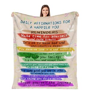 germslap positive affirmation blanket gifts, mental health blanket gifts, christian inspirational spiritual gifts for women men for birthday, christmas - daily affirmation 60"x50"