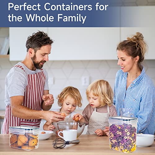 Hananojia Airtight Food Storage Container Set, BPA Free Plastic pantry organization and storage with Lids, 7 PCS Stackable Pop Food Containers for Pantry, Cereal, Pasta, Flour, Sugar Storage