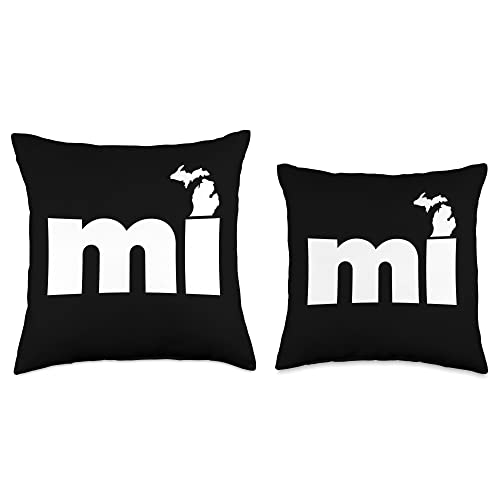 Michigan Pride Co Michigan Two Letter State Abbreviation Unique Resident Throw Pillow, 18x18, Multicolor