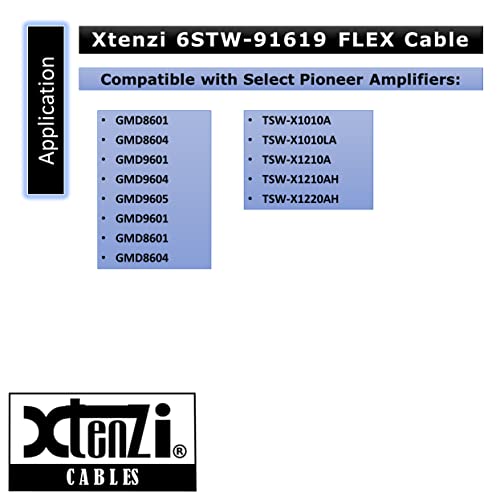 Xtenzi 6Pin Flex Cable XTFC Wire Accessory XT91619 for Amp Remote Knob Compatible with Pioneer Amplifier