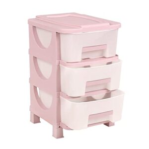 homeplast ouma 24 inch tall plastic 3 drawer home storage indoor outdoor organizer shelf unit with perforated ventilated drawers, pink