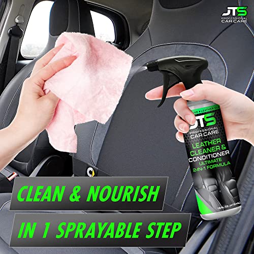 Sprayable Leather Cleaner & Conditioner, Protector for Car Interior Apparel Furniture Auto Interiors Car Seats Steering Wheel (Works on Natural, Synthetic, Pleather, Faux Leather and More) (16 Fl Oz)