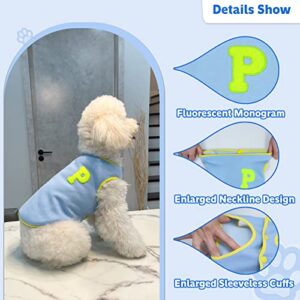 MESHEEN 2 Pieces Dog Casual Shirt Without Sleeves for Puppy and Cats Made of Soft Inner Fleece Breathable Fabric Keep Your Pet Cozy, Cute Pet Clothes Printed P Pattern