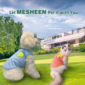 MESHEEN 2 Pieces Dog Casual Shirt Without Sleeves for Puppy and Cats Made of Soft Inner Fleece Breathable Fabric Keep Your Pet Cozy, Cute Pet Clothes Printed P Pattern