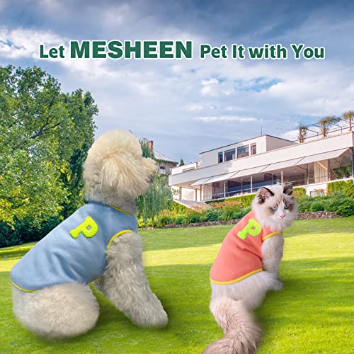 MESHEEN 2 Pieces Dog Casual Shirt Without Sleeves for Puppy and Cats Made of Soft Inner Fleece Breathable Fabric Keep Your Pet Cozy, Cute Pet Clothes Printed P Pattern