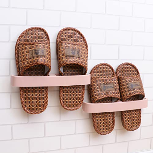 Alipis Shoe Rack 5pcs Rack Mounted Organizer Slippers Holder Storage Plastic Shoes Hangers Hanging Sticky for Hallway Wall Door Bathroom Closet Organizer