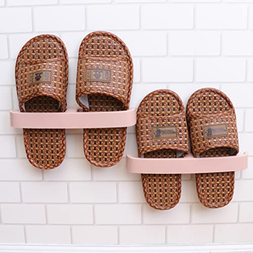 Alipis Shoe Rack 5pcs Rack Mounted Organizer Slippers Holder Storage Plastic Shoes Hangers Hanging Sticky for Hallway Wall Door Bathroom Closet Organizer