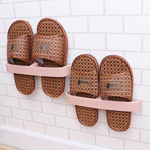 Alipis Shoe Rack 5pcs Rack Mounted Organizer Slippers Holder Storage Plastic Shoes Hangers Hanging Sticky for Hallway Wall Door Bathroom Closet Organizer