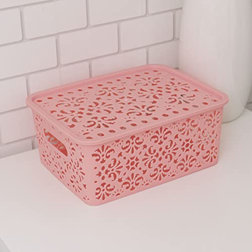 Cabilock Storage Desktop Sundries Socks Clo Hollow Finishing Scarfs Underwear Plastic Drawer Cosmetic Pink For Bra Organizers