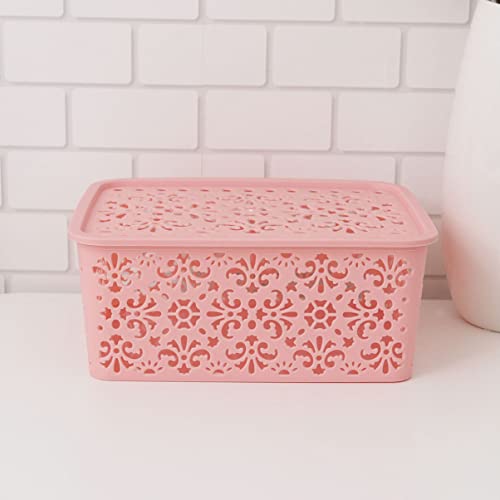 Cabilock Storage Desktop Sundries Socks Clo Hollow Finishing Scarfs Underwear Plastic Drawer Cosmetic Pink For Bra Organizers