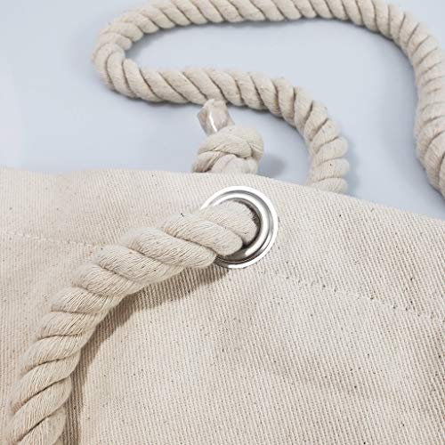 6 Pack Rope Handle Tote Bags Large Tote Bag with Rope Handles Sturdy Canvas Reusable Grocery Shopping Bags Tote Bag Beach Bag (Large (20"W x 15"H x 5"D))