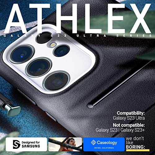 Caseology Athlex for Samsung Galaxy S23 Ultra Case 5G, [Integrated Grip] with Military Grade Drop Tested (2023) - Active Black