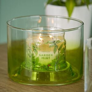 PartyLite Blown Glass Green Ombre Jar Candle Holder - Reversible Design