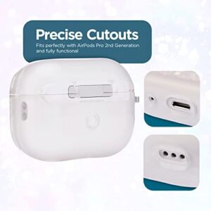 Case-Mate Apple AirPods Pro 2 Case Cover with Keychain (Silver) - Twinkle Stardust [Wireless Charging Compatible] [Front LED Visible] Cute Case for AirPods Pro 2 with Anti-Scratch, Shockproof Material