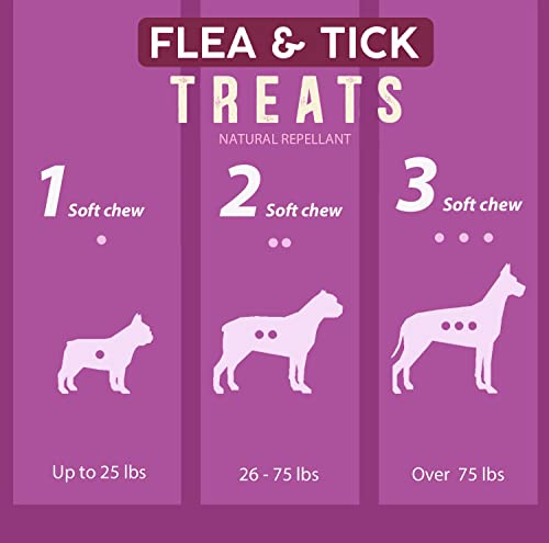 SUNNYCHEWS Flea and Tick Prevention for Dogs| Dog Flea & Tick Control Chewable| Dog Flea Treatment with Bacon Flavor| Natural Flea and Tick for Dogs| Dog Flea with Hemp, Garlic, Flaxseed, 12oz 90 chew