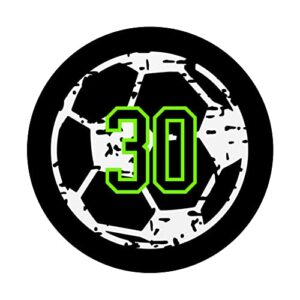 Number #30 Green Black Soccer Player Number 30 PopSockets Swappable PopGrip