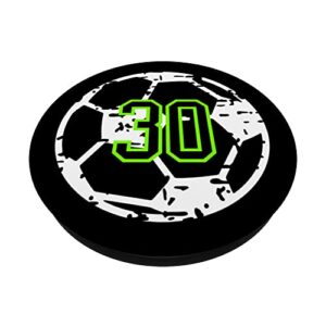 Number #30 Green Black Soccer Player Number 30 PopSockets Swappable PopGrip