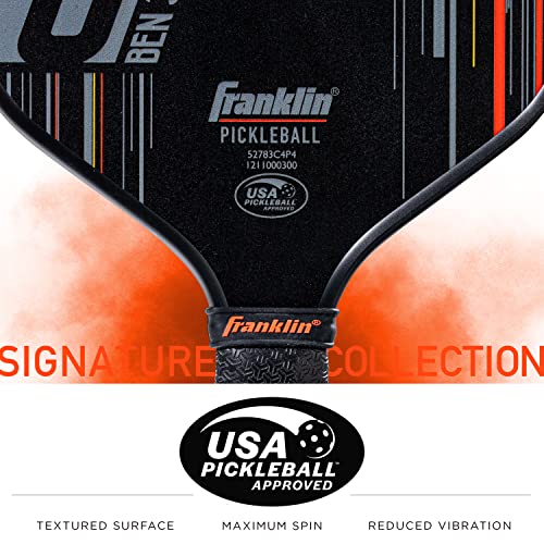 Franklin Sports Pro Pickleball Paddle - Signature Series 13MM Pickleball Paddle with MaxGrit Technology - Black/Orange