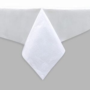 ftasdraxs 6 paper tablecloths for rectangle tables - 54" x 108" disposable white table covers, 3-ply paper & plastic waterproof