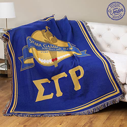 Bad Bananas BBGreek Sigma Gamma Rho Sorority Paraphernalia - Official SGRho Centennial Vendor - Woven Tapestry Throw Blanket - 51 x 63 Inches