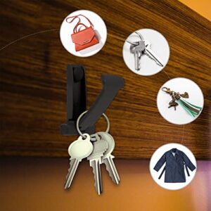 Angoily Hangers Single Storage Hanger Hats Rack for Holder Hook Keys Clothes Metal Kitchen Robe Black Wall Towel Coat Aluminum Retractable Key Hideaway Decorative Mounted Glass Bags