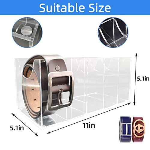 Belt Organizer for Closet，Belt Holder for Closet，Tie and Belt Organizer for Closet,Belt Organizer with 5 Compartments Display Case