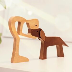 Pawfect House Wooden Sculpture - The Love Between You & Your Fur-Friend - Dog Loss Sympathy Gift - In Loving Memory Gifts Dog Passing Away Gifts - Cat Memorial Gifts - Wooden Pet Carvings