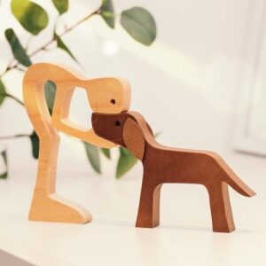 pawfect house wooden sculpture - the love between you & your fur-friend - dog loss sympathy gift - in loving memory gifts dog passing away gifts - cat memorial gifts - wooden pet carvings