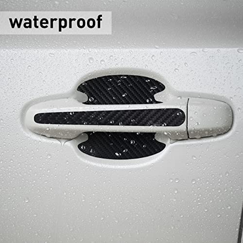 BeautyChen 16PCS Car Door Handle Protector Black Car Handle Cover Car Door Handle Cup Sticker Cover Carbon Fiber Anti-Scratches Protective Films