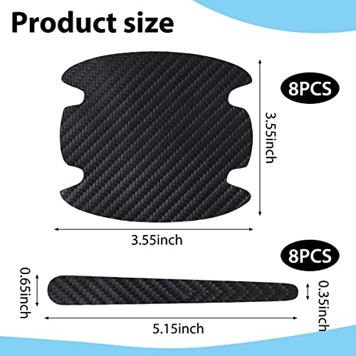 BeautyChen 16PCS Car Door Handle Protector Black Car Handle Cover Car Door Handle Cup Sticker Cover Carbon Fiber Anti-Scratches Protective Films