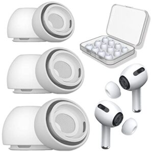 6 pairs airpod pro ear tip noise cancellation, replacement ear tips for airpods pro 2 with case, soft silicone earbuds tips for long time use, white, s/m/l